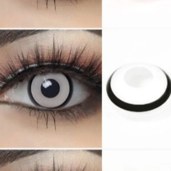 New White Black Ring Halloween Contact Eyewear - Picture 1 of 2